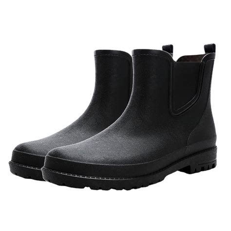 Men's Waterproof Ankle Rain Boots - Rubber Garden Shoes Size 10