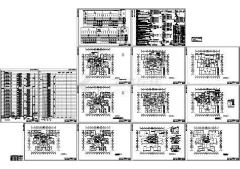三十层住宅电气施工cad图含弱电设计居住建筑土木在线