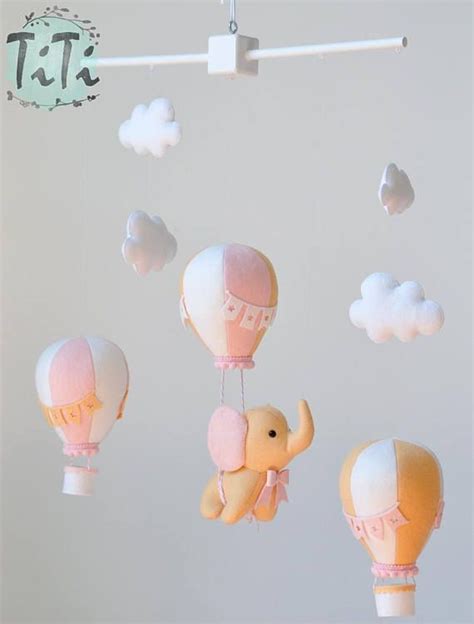 Personalized Elephant Baby Mobile Travel Baby Mobile Hot Air Balloon Mobile Balloon Mobile