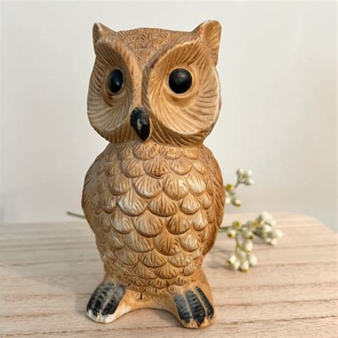 Vintage Owl Figurine Accents Vintage Porcelain Hand Painted 6 Owl