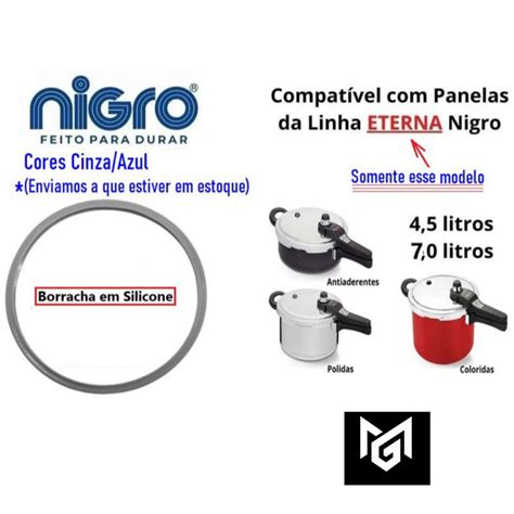 Borracha para panela de pressão Eterna Nigro 4 5L e 7L silicone