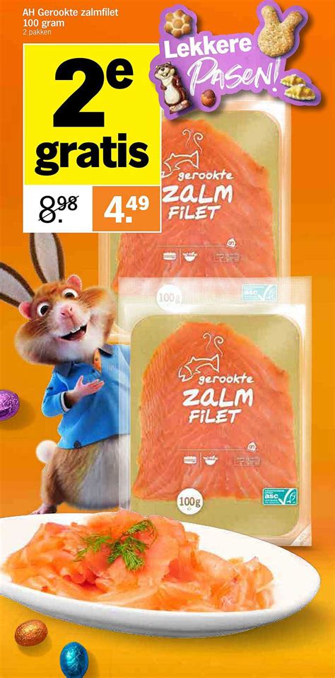 AH Gerookte Zalmfilet 100 Gram Aanbieding Bij Albert Heijn 1Folders Nl