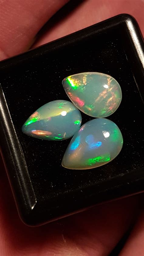 Lot Of Welo Opals Ct Ethiopia Drop Shaped Cabochons Etsy Uk