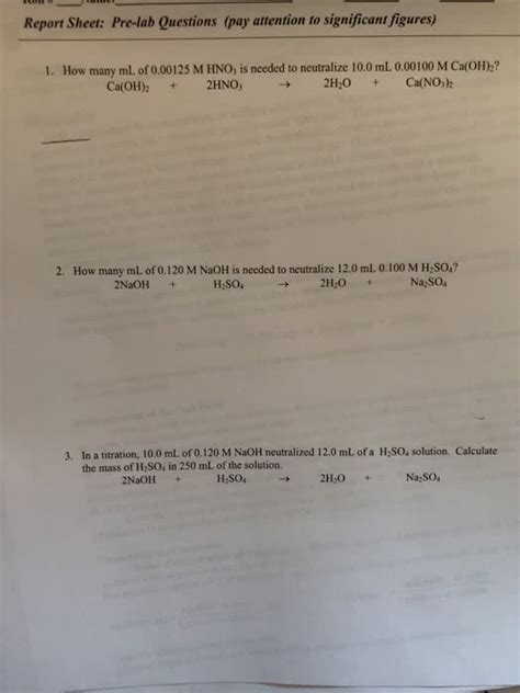 Oneclass Experiment Eight Limiting Reactant Report Sheet Step Two Report Sheet Pre Lab