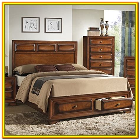 Solid Wood Queen Bed Frame With Drawers - Bedroom : Home Decorating ...