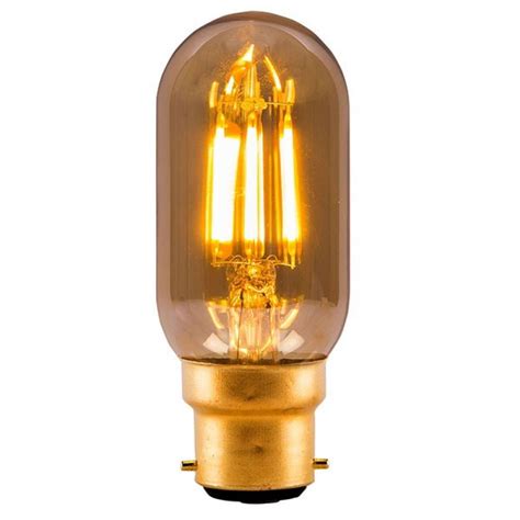 Bell 01438 4 Watt Bc B22mm Vintage Tubular Amber Led Light Bulb