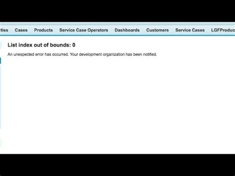 Salesforce System ListException List Index Out Of Bounds 0 YouTube