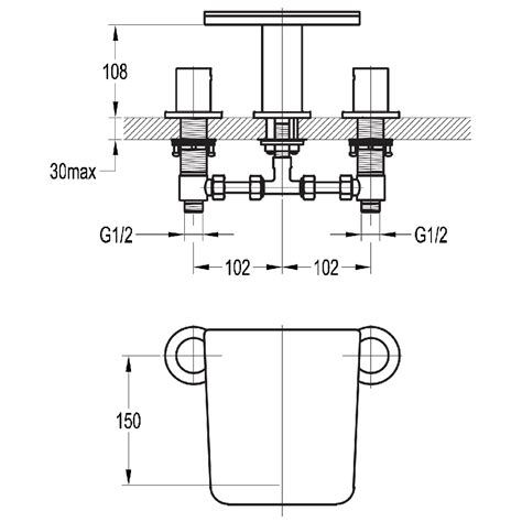 Flova Annecy 3 Piece Bath Mixer With Chrome Shelf An3hbf