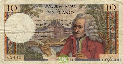 10 French Francs (Voltaire) - Exchange yours for cash today