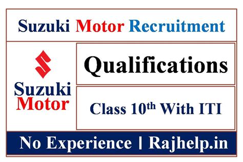 Suzuki Motor Recruitment Iti Jobs Apprentice Jobs Raj Help