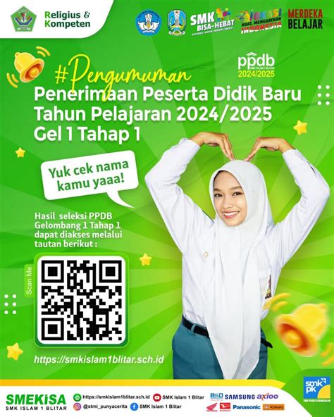 PENGUMUMAN PPDB GELOMBANG 1 TAHAP 1 TAHUN 2024 SMK ISLAM 1 BLITAR