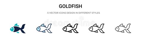 Goldfish Icon In Filled Thin Line Outline And Stroke Style Vector