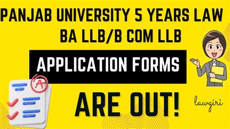 Punjab University Ba Llb Entrance Exam 2024 Application Formpu 5 Years