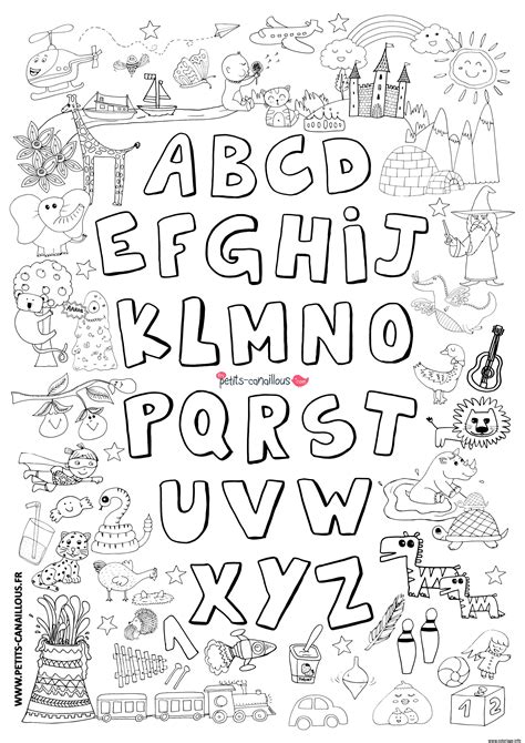 Coloriage Abecedaire Avec Dessins Dessin Alphabet à imprimer