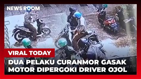 DETIK DETIK DUA PELAKU CURANMOR TEREKAM CCTV GASAK SEPEDA MOTOR MATIC