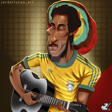 Bob Marley Caricature With Brazil Shirt By Jardellucasart On Deviantart