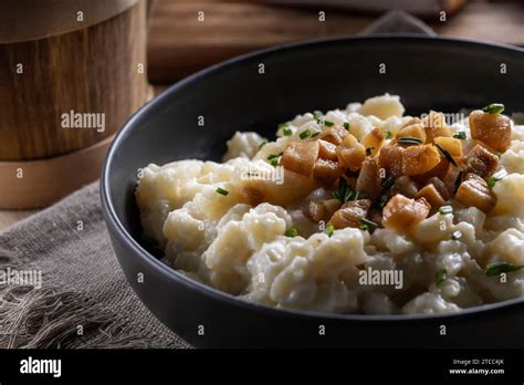 Halusky As Traditional Slovak Potato Gnocchi With Sheep Cheese Bryndza