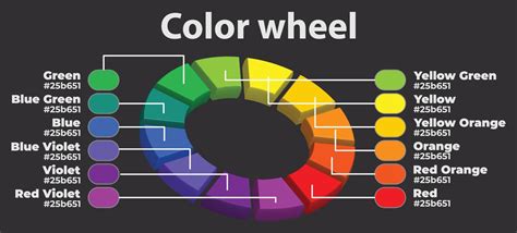 3D detailed color wheel with color names and RGB HEX codes 15806654 ...