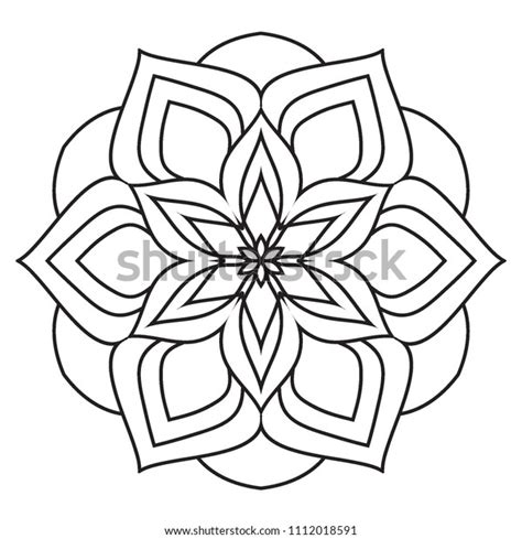 Easy Mandala Coloring Simple Basic Beginners Stock Illustration 1112018591