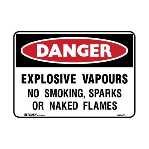 Danger Sign Explosive Vapours No Smoking Sparks Or Naked Flames