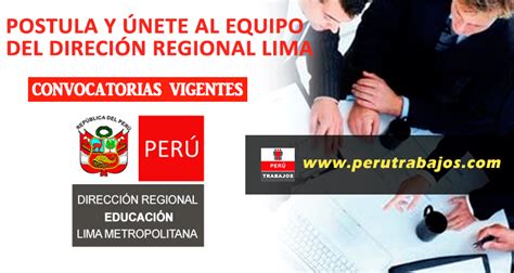 Empleo Direcci N Regional Educaci N Dre Lima Cas N Chofer