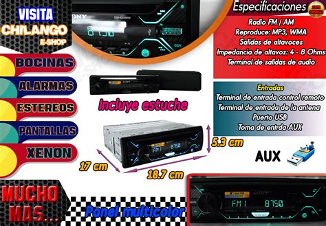 Autoestereo Sony Cd Usb Ipod Colores Cdx G3200uv 1 599 00 En