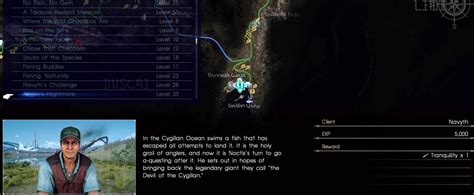 Quests lines - Final Fantasy XV Fishing Guide