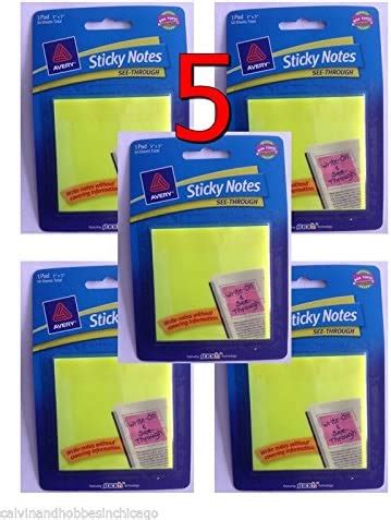 Amazon Avery Sticky Notes See Through X Inches Yellow