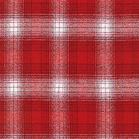 Mammoth Flannel Red Cherry Red White And Dark Red Plaid Fabric By The Yard 100 Cotton By