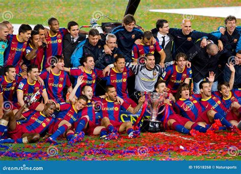 Fc Barcelona Players Celebrating The League Editorial Stock Photo