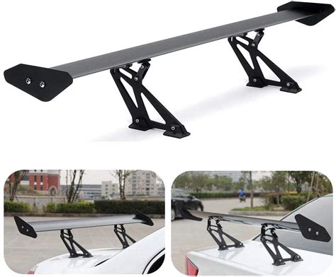 CCIYU Black Aluminum Adjustable GT Style Rear Spoiler Wing Universal