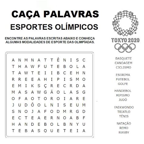 Ca A Palavras Esportes Ol Mpicos Worksheet