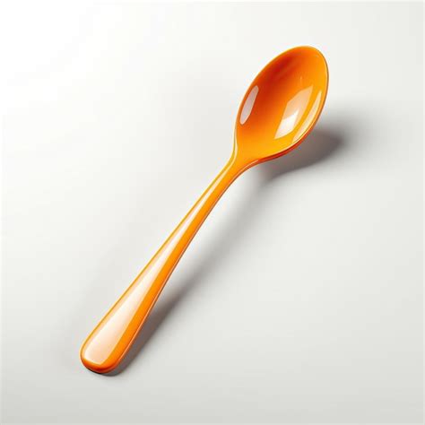 Orange Color Spoon Isometric Vector White Background Isol Premium Ai