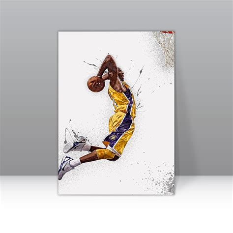 Kobe Bryant Poster LA Lakers Framed Canvas Print Basketball Wall Art ...