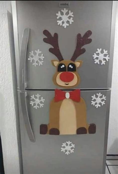 A Refrigerator Decorated To Look Like A Reindeer