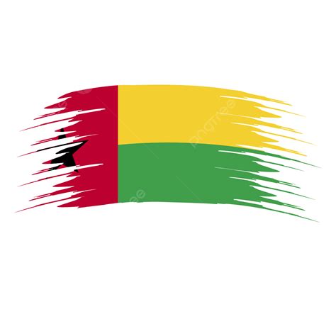 Bandera De Guinea Bissau Trazo De Pincel Clipart Vector Png Bandera