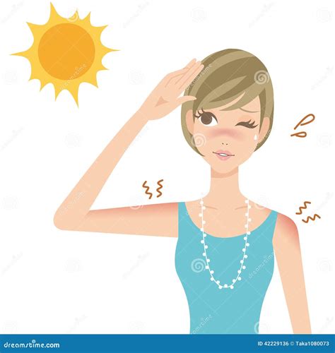 Uv Sunburn Illustration For Women Stock Vector Illustration Of Stain