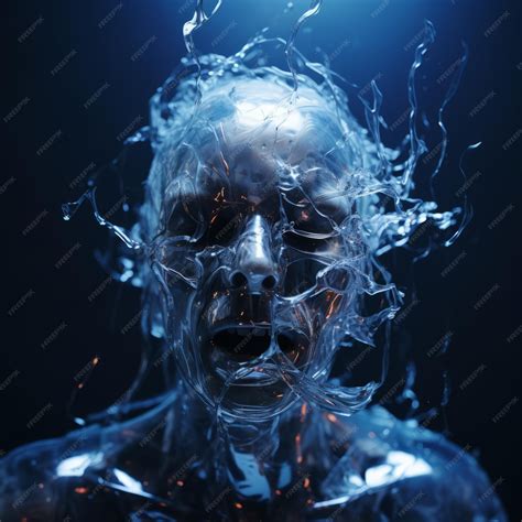 Premium Photo A Close Up Of A Mans Face Covered In Water