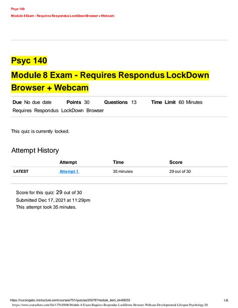 Solution Module Exam Requires Respondus Lockdown Browser Webcam