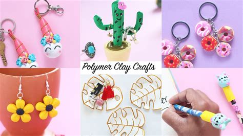 Beautiful Polymer Clay Crafts 6 Easy Polymer Clay Crafts Craft Ideas Youtube