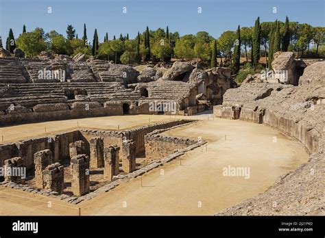 The Arena In The Amphitheater Of Italica An Archaeological Site At The