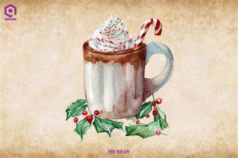 Christmas Hot Cocoa Watercolor Bundle Bundle Creative Fabrica