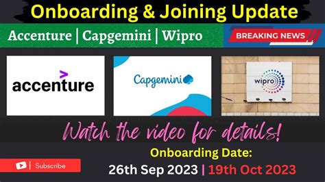 Wipro Onboarding Update Accenture Joining Update Capgemini