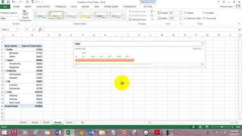 Use Timeline In Pivot Table In Excel Youtube