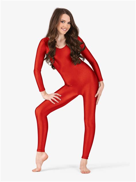 Girls Scoop Neck Nylon Long Sleeve Unitard Unitards Baltogs Bt1811