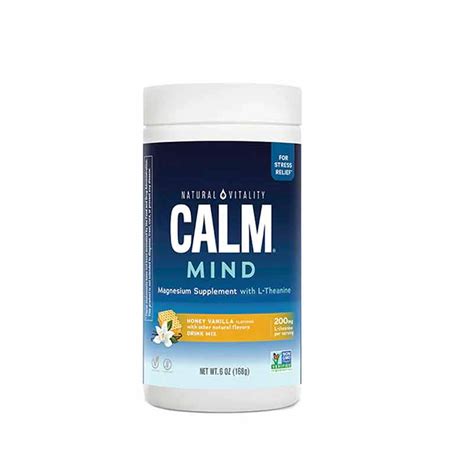 calm mind magnesium  theanine powder honey vanilla natural vitality