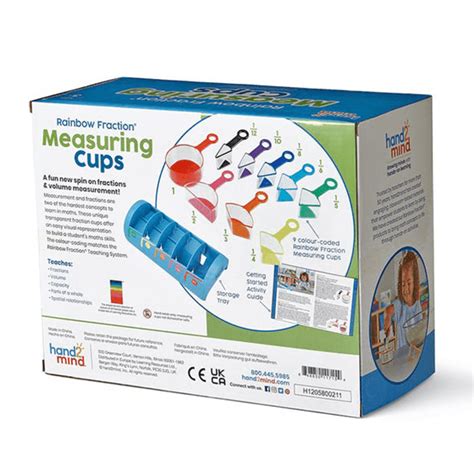 Hand Mind Rainbow Fraction Measuring Cups Set Of Jr Toy Company