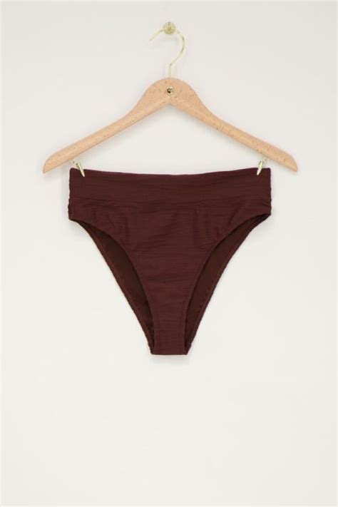Bruine One Shoulder Bikini Top Met Structuur My Jewellery