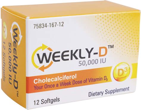 Weekly D 50 000 Iu Vitamin D3 Softgels 12 Cholecalciferol Supplements In Nepal At Npr 8345