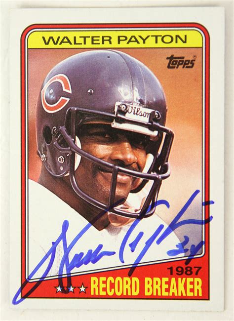 Lot Detail 1988 Walter Payton Chicago Bears Signed Topps Record